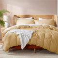 Nestl Camel Gold Duvet Cover King Size - Soft Double Brushed King Duvet Cover Set, 3 Piece, with Button Closure, 1 Duvet Cover 104x90 inches and 2 Pillow Shams