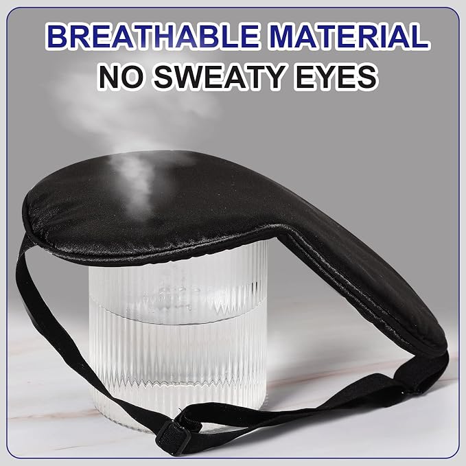 Newcotte 50 Pcs Silk Sleep Eye Mask for Sleeping Adjustable Elastic Strap Blackout Smooth Soft Eye Covers No Pressure Sleep Mask for Women and Men Comfortable Blindfolds(Black)