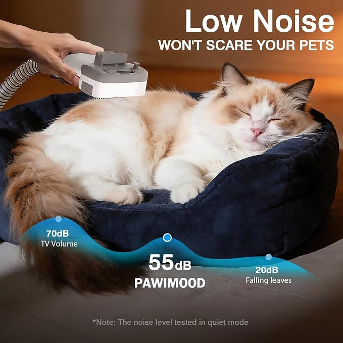 Dog Grooming Vacuum, 13000Pa & 2L Dust Cup & <55dB, 5-in-1 Self-Cleaning Pet Hair Vacuum with Spray Brush for Shedding, Quiet Deshedding Kit for Dogs Cats