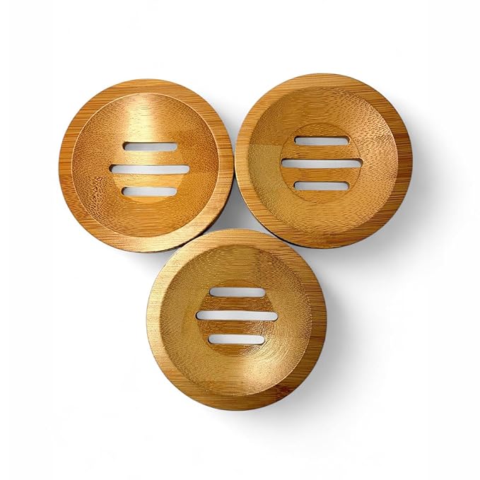 Epanouie Skin | Pretty Kitty Intimate Care | Botanical Feminine Hygiene | Soap Dish | 100% Bamboo | Helps Soap Last Longer | 3-Pack