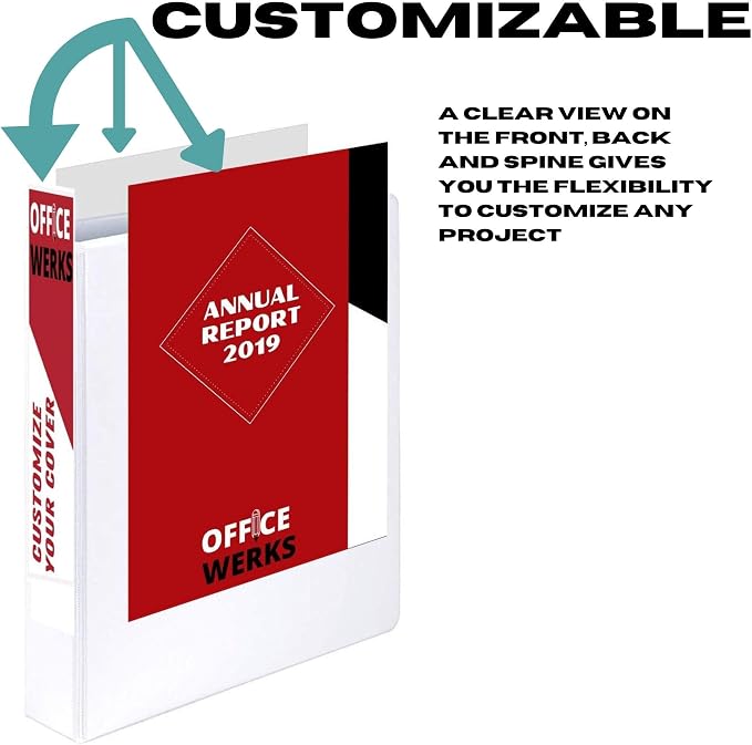 3 Ring Binder 3 Inch, 12 Pack, Heavy Duty Locking D-Ring, Holds 725 Sheets, Non-Stick Clear View Cover with Pockets for 8.5 x 11, PVC-Free, Assembled in USA, White - Ring Binder Depot | Non-Stick Clear View Cover with Pockets for 8.5 x 11, PVC-Free, No...