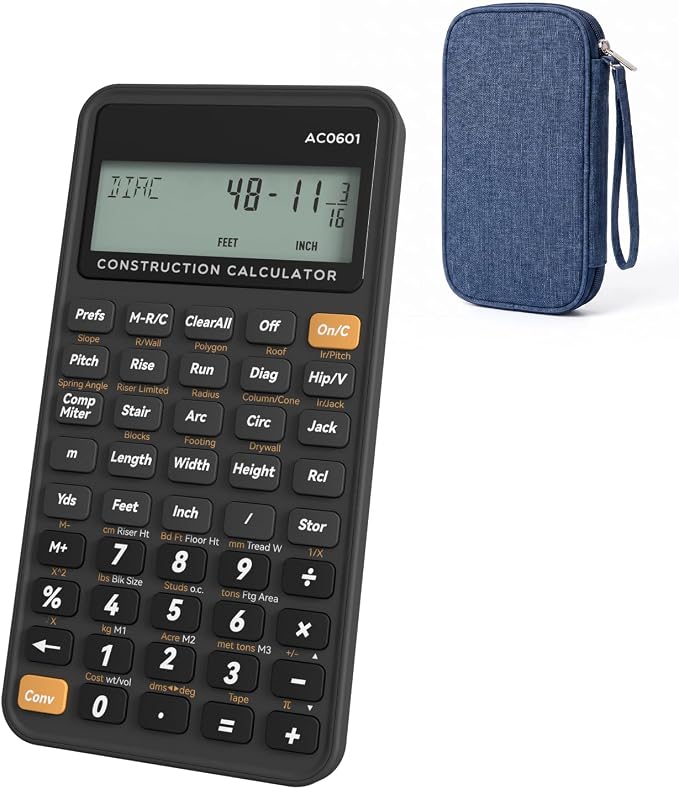 ROATEE Construction Calculator with Case for Carpenter, Framer, Remodeler | With Case, For Carpenter, For Framer, For Remodeler