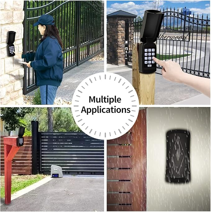 TOPENS TC188 Universal Wireless Wired Keypad Keyless Entry Keypad Waterproof Digital Code Panel Security Control for Automatic Swing Sliding Gate Opener, Remote Operator Accessory