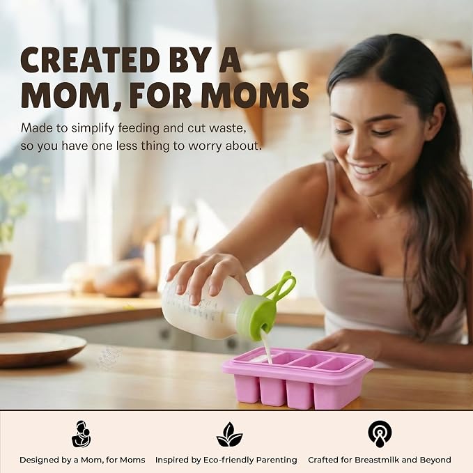 Breastmilk Storage Reusable Freezer Trays with Lid | Baby Food Cube 4pcs Complete Kit | 16 and 4-Cubes Silicone Durable Ultra Leak-Proof