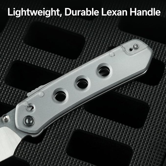 CIVIVI Vision FG Pocket Knife, 3.54" Nitro-V Reverse Tanto Blade C22036-7 | Superlock Folding Knife with Lexan Handle, Reversible Ambidextrous Clip for EDC Camping Hiking