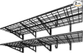 FLEXIMOUNTS 2-Pack 2x6ft Garage Shelving with Hooks 24-inch-by-72-inch Wall Shelf Garage Storage Racks Floating Shelves, Black, Classic Series
