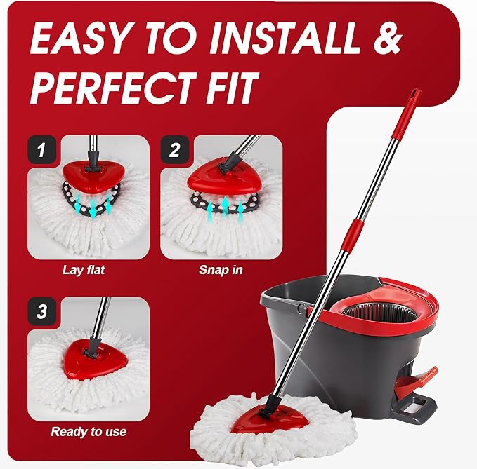 20 Pack Spin Mop Refills Head, Mop Heads Replacement for Spin Mop, Washable Microfiber Mop Replace Head Spin Mop, 360°Spinning Micro Replacement Mop Head for Easy House Cleaning Floor Mopping