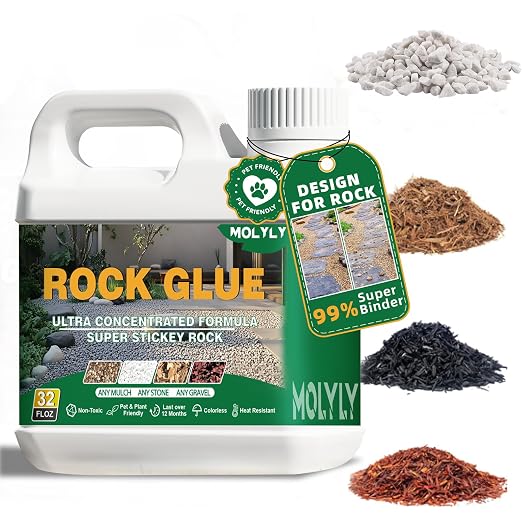 32OZ Mulch Glue,Rock Glue for Landscaping,Ground Coverage & Pet Safe Mulch Glue for Rocks,Non-Toxic, Weather-Resistant for Patios, Garden, Walkways and Paths