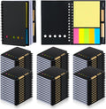 Qilery 80 Pack Lined Spiral Notebook Small Notepad and Pen Set Steno Pads Lined Notepad Black Pocket Notebook for Business Office School Supplies
