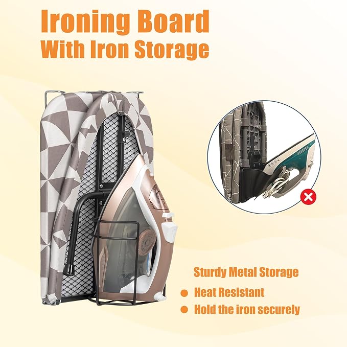 Small Tabletop Ironing Board with Iron Holder, Portable Iron Board with Non-Slip Feet, Foldable Mini Ironing Board with Cover and Pad for Home, Travel & Apartment, 12x32 Grey (Ironing Not Included)