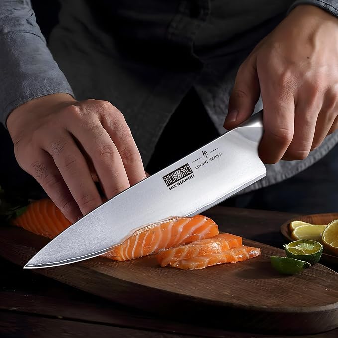 HOSHANHO 16PCS Knife Set, Ultra Sharp Japanese Kitchen Knife Set with Block | Japanese High Carbon Stainless Steel Cooking Knife set, Multipurpose Chef Knives Set with Sharpener, Ergonomic Handle, Gifts