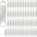 50 Pack Flat Beer Bottle Opener 7 inch Stainless Steel Flat Bottle Opener Beer Bottle Openers for Bartender Kitchen Bar Restaurant (Silver)