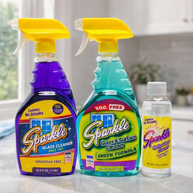 Sparkle Glass Cleaner, Original Purple Formula, 33.8-Ounce Trigger Bottle (Pack of 12)