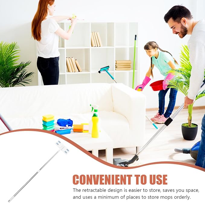 PartyKindom Dust Mop for Household Cleaning with Detachable Handle, Telescopic Electrostatic Dry Dust Mop Flat Floor Cleaner for Home Use, No-wash Replacement Cloth Compatible