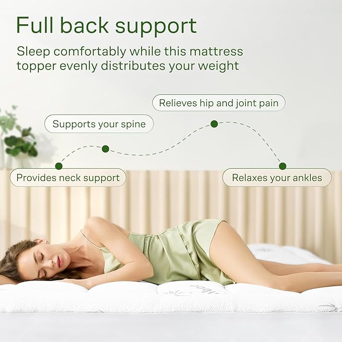 Niagara Sleep Solution Ultra Soft Queen RV Size Mattress Topper - Rayon Derived from Bamboo Pillow Top Mattress Pad for Back Pain Relief - Naturally Cooling for Hot Sleepers, White