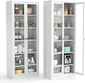 AQY Kitchen Pantry Cabinet,73" Tall Pantry Storage Cabinet with Doors and Adjustable Shelves, Metal Food Pantry Cabinets with Handle, Freestanding Cupboard for Living Room-Assemble Required