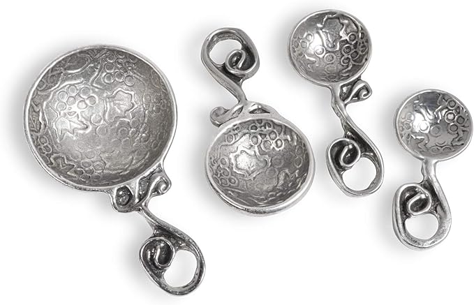 Crosby & Taylor Vineyard American Handmade Artisan Pewter Measuring Spoon Set
