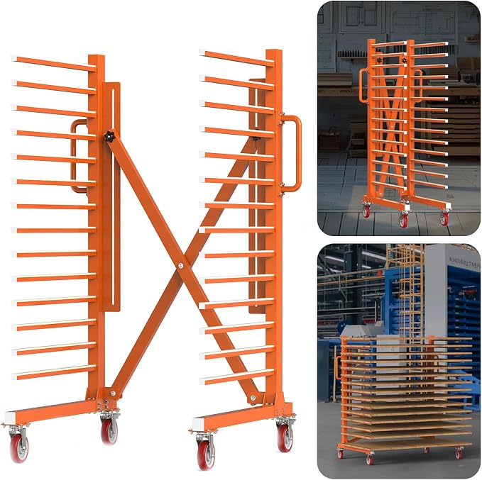 MOOFI 15-Shelf Door & Cabinet Door Paint Drying Rack–Heavy-Duty Metal Rack for Painting,Staining & Curing Doors,Cabinet Doors,Trim & Wood Panels– Space-Saving Drying System for Shops & Remodeling Pros