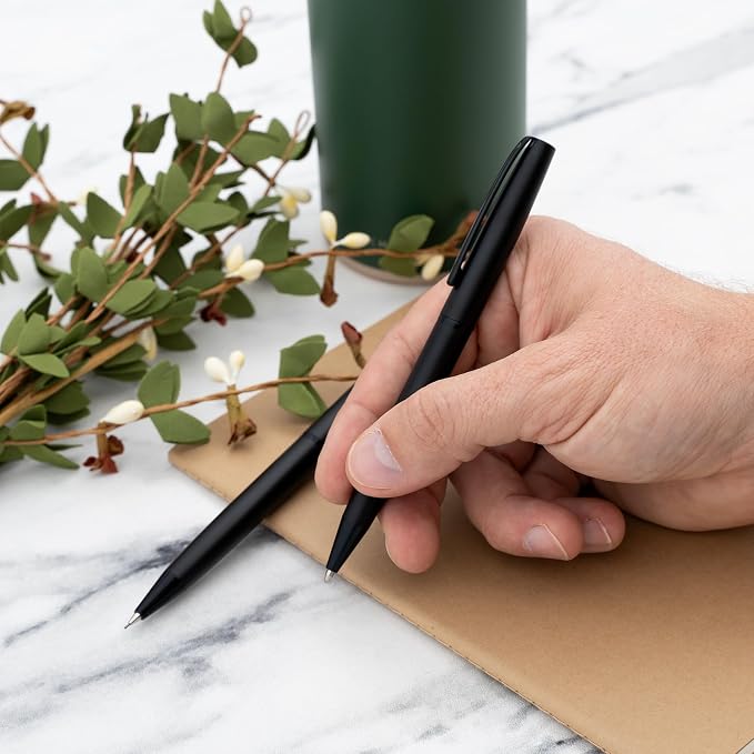 Dayspring Pens Richmond Engraved Ballpoint Pen and 0.7mm Pencil Set, Matte Black, Parker G-2 Compatible Ink, Personalized Gift for Graduation, Career Advancement, New Job, Birthdays, Gift Box Included