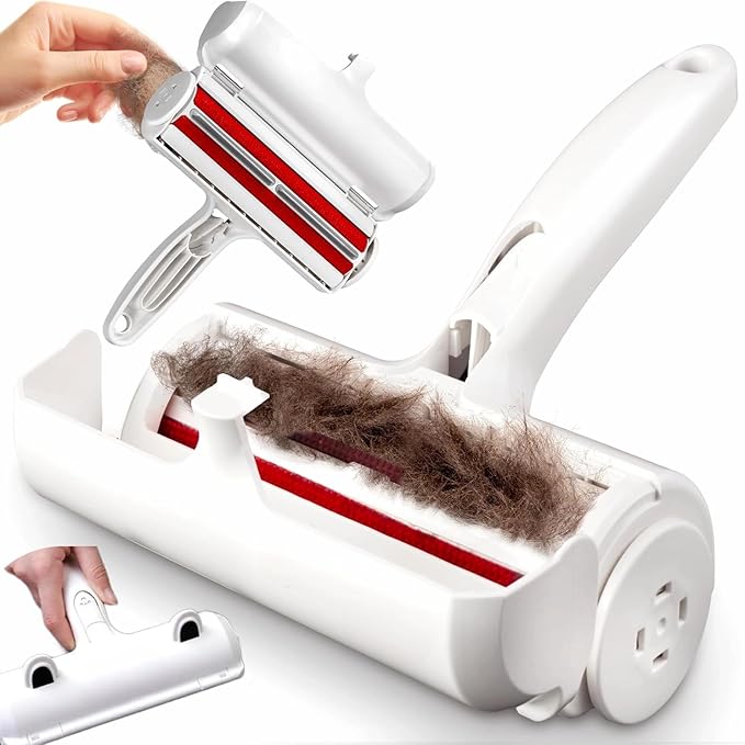 Portable Pet Hair Remover Roller for Dogs & Cats – Reusable Fur Remover Brush for Furniture, Clothes, Sofas, Car Seats & Beds | Easy-to-Clean, Eco-Friendly, No Sticky Tapes Needed (Roller)