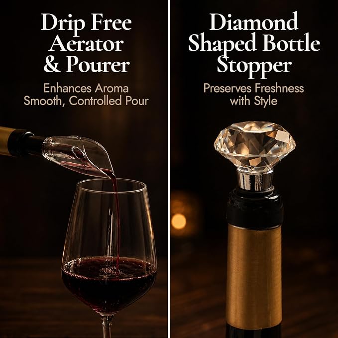Premium Sommelier Wine Opener Set – Corkscrew, Aerator & Stopper