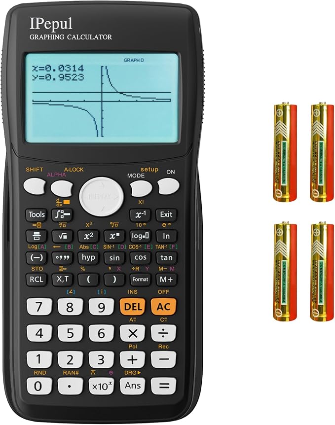 Graphing Calculator,IPepul Scientific Calculators 10 Modes /4 Graphing Functions,Desktop Math Calculator for College Students,School Supplies for Middle High School Teachers Office（Black）