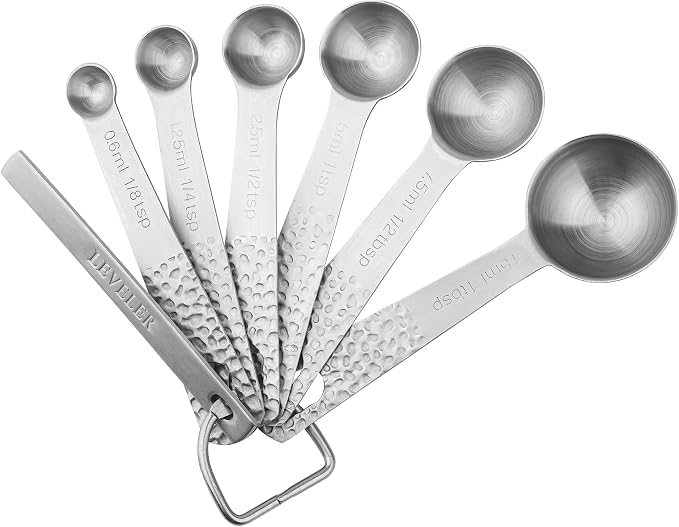 Measuring Cups and Spoons Set, 18/8 Stainless Steel Measuring Cups and Spoons Set for Baking & Kitchen, Metric & US Metal Measure Cup and Spoon for Dry & Liquid