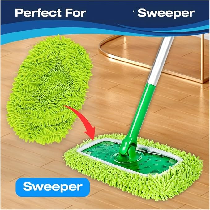 5 Pack Reusable Mop Pads,Compatible For Swiffer，Sweeper, Microfiber Dry Sweeping Cloths, Wet Refills