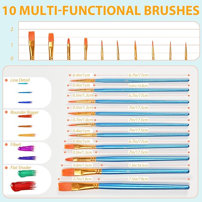 S & E TEACHER'S EDITION 330 Pcs Paint Brush Set, 300 Pcs Paint Brushes, 30 Pcs Palettes to Create Art Painting