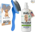 We Love Doodles Large Slicker Brush & Lavender Detangler Spray Pack - for Long-Haired Dogs, Dog Leave-In Conditioner for Reducing Mats, Knots & Tangles, Dematting & Conditioning Kit, 16 oz