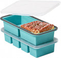 Silicone Freezer Trays with Lid, 1 Cup & 2 Cup for Meal Prep, 2-Pack | Food Grade Silicone, BPA-Free, 1 Cup + 2 Cup Portion Trays, Reinforced Alloy Frame, Stackable & Dishwasher Safe