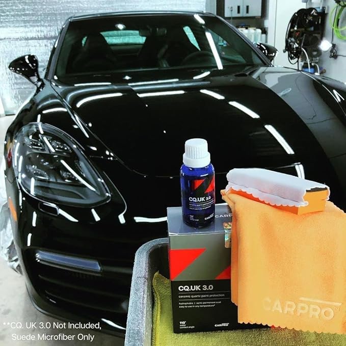 CARPRO Suede Microfiber Cloth Towels - Lint-Free, Tag-Free, Low Absorbent Microfiber Designed for CQUARTZ Ceramic Nano Coating Applications - 16" x16" (10 Pack)