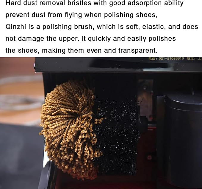 Shoe Polisher Machine Automatic Sensor Shoe Shine Kit Clean Brush | Automatic induction shoe polisher machine with 1400 rpm motor, titanium panel, and MDF body. Compact shoe shine machine