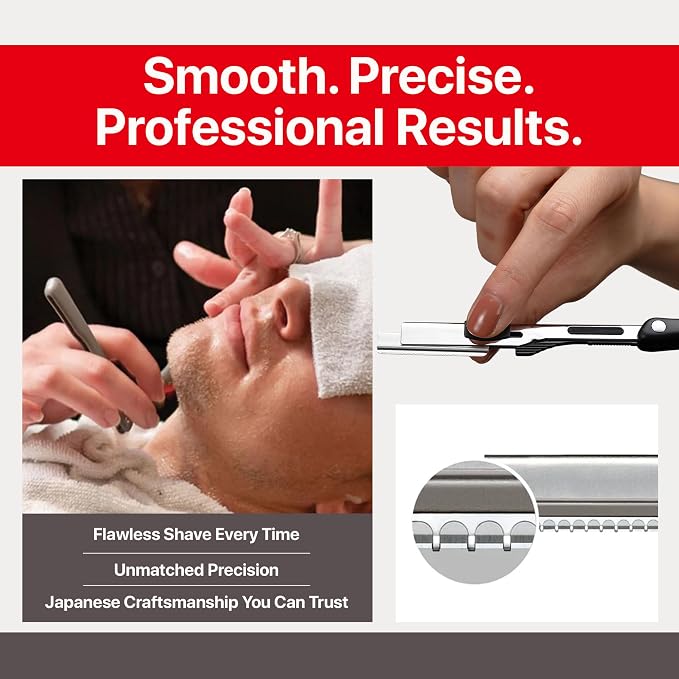 Feather - Nape Blades - Single Edge Guarded Replacement Blades –Fits Feather Nape & Body Razor– Professional Tool for Thinning, Layering, Precision Styling & Body Hair Removal– Made in Japan - 3 Packs