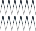 New Star Foodservice 16 Inch Utility Spring Tongs, Set of 12, Commercial Restaurant Grade Stainless Steel Tongs with Blue Vinyl Coated Handles