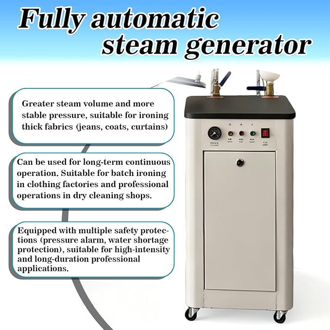 Commercial Vacuum Ironing Table with Independent Steam Generator & Sleeve Iron Arm, Heavy Duty Pressing Board for Dry Cleaners Tailors & Clothing Boutiques