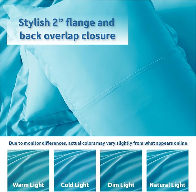Nestl Twin Duvet Cover Set - Soft Double Brushed Bright Blue Duvet Cover Twin XL, 2 Piece Set with Button Closure, 1 Duvet Cover 68x90 inches and 1 Pillow Sham