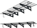VEVOR 2-Pack Heavy Duty Garage Wall Shelving, 2 x 6 ft Steel Wall Mounted Shelving Unit with Hooks, 24 x 72 Inch Per Shelf Floating Storage Metal Rack, 1000 lbs Total Weight Capacity