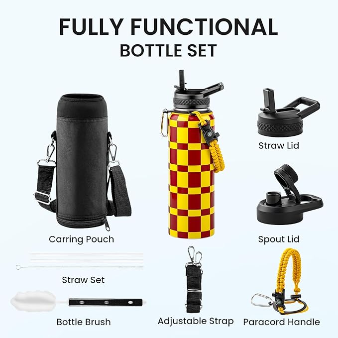 RAYMYLO 2026 Soccer Biggest Event Edition Insulated Water Bottle 40 oz, Nation Flag Design, Best Souvenir & Gift for World Soccer Lover, Vacuum Stainless Steel (Cold for 36Hrs), Leak Proof & Non-BPA