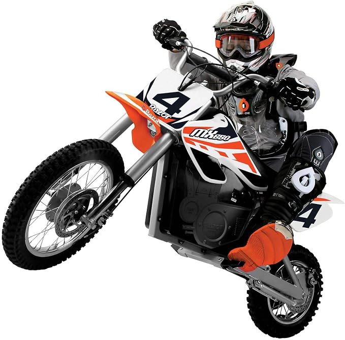 Razor Dirt Rocket Ride On High Torque Motocross Electric Motorcycle Dirt Bike with Speeds up to 17 MPH for Teens and Adults, Orange (2 Pack)