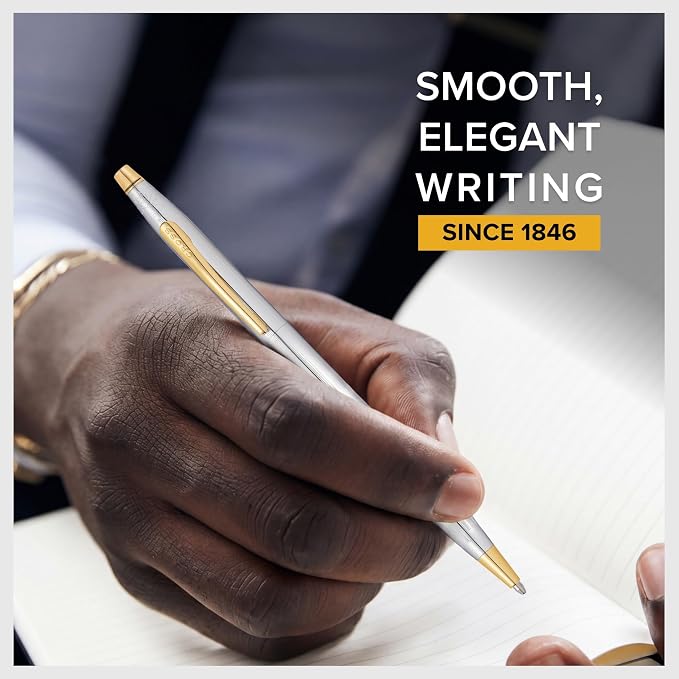 Cross Classic Century Refillable Pen & Pencil Gift Set Presented in a Luxury Gift Box - Medium Point, Black Ink, Medalist