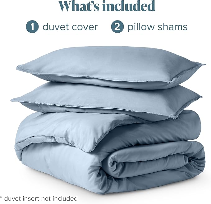 Bare Home Bedding Duvet Cover King Size - Premium 1800 Super Soft Collection - Lightweight, Cooling - Soft Breathable Bedding Duvet Cover (King, Dusty Blue)