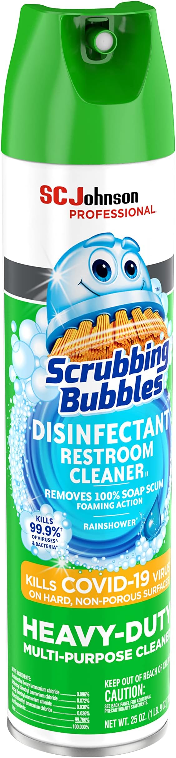 SC Johnson Professional, Scrubbing Bubbles Multi-Purpose Bathroom Cleaner Disinfectant Aerosol, 25 Fl Oz Pack of 12