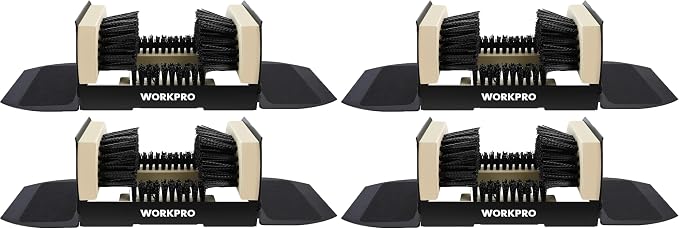 WORKPRO 4 Pack Extra Wide Boot Cleaner, Shoe Brush Scraper Scrubber Outdoor