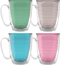 Tervis Clear & Colorful Tabletop - Bayou View Collection Made in USA Double Walled Insulated Tumbler Travel Cup Keeps Drinks Cold & Hot, 16oz Mug - 4pk, Assorted Pastels | Made in USA, Double-wall Insulated, Coffee & Matcha Stays Hot, Shatterproof, BPA...