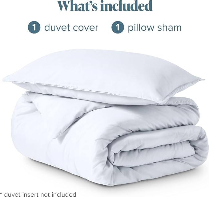 Bare Home Bedding Duvet Cover Extra Long - Premium 1800 Super Soft Collection - Lightweight, Cooling Duvet Cover - Soft Breathable Bedding (Twin/Twin XL, White)