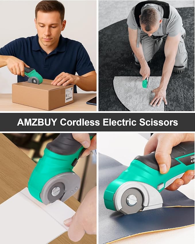 Christmas Stocking Stuffers for Men Adults Gifts Cordless Electric Scissors | Cardboard Cutter Electric Box Cutter,Rechargeable Carpet Cutter Tool with Rotary Blade, Birthday White Elephant Gifts for Him