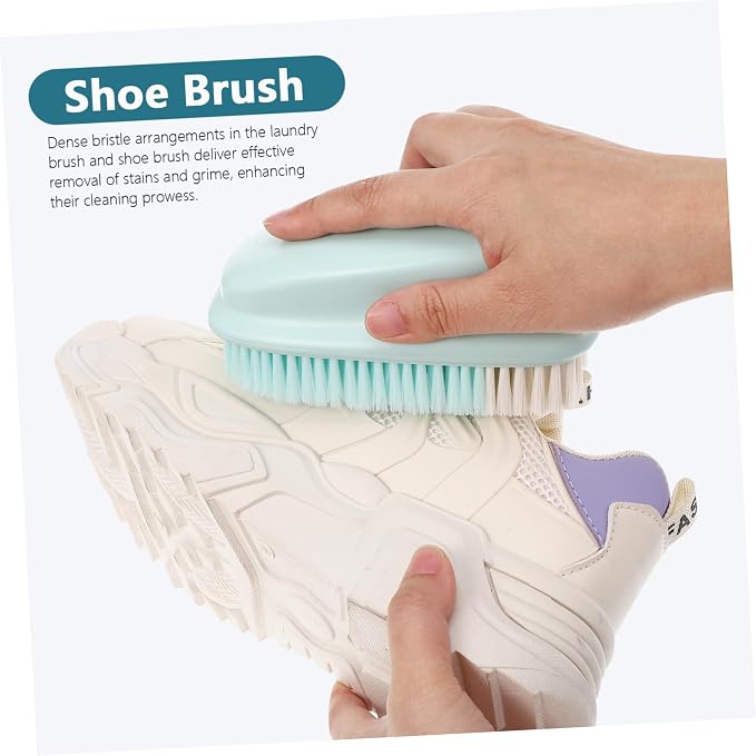 3sets Multi-Purpose Cleaning Brush Kit Handle Shoe Washing Brush Ergonomic Grip for Household Cleaning Tasks