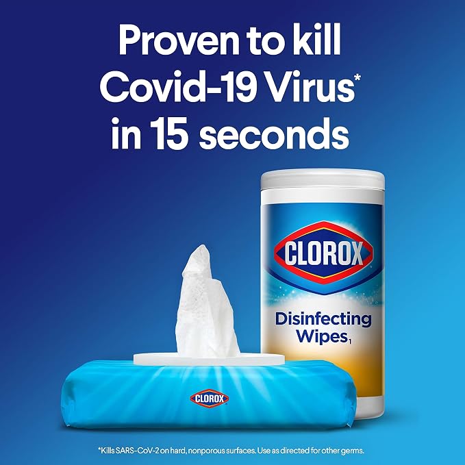 Clorox Disinfecting Cleaning Wipes Flex Pack, Bleach Free, Crisp Lemon, 75 Count (Pack of 2)