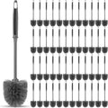 Reallnaive 48 Pack Toilet Brush Bulk, Commercial Heavy Duty Professional Toilet Bowl Cleaning Brush for Bathroom, Restroom Maintenance Cleaning Supplies (14 Inch,Grey)